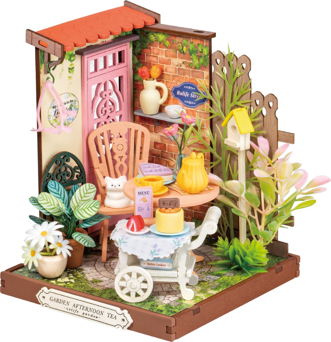 Robotime Rolife Fancy Tea Yard DS38 - Knutselen - Bouwpakket - Miniatuur - Hobby - Creatief - DIY