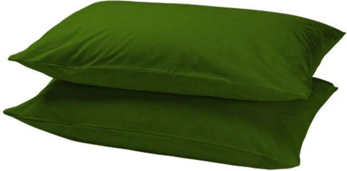 Beau Maison | Katoenen Kussenslopen Groen - 100% Perkaal Katoen - 60x70cm | Set van 2 stuks