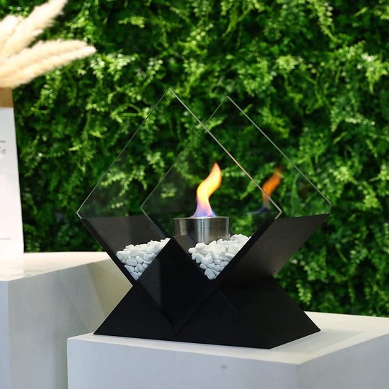 Mr. Fireglass 1/2 reflecterende brand glas diamanten met open haard en