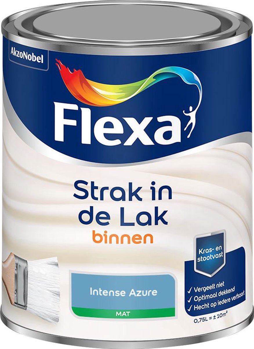 Flexa - Strak in de Lak Binnenlak Mat - Intense Azure - Kleur van het jaar 2025 - Mengverf - 0.75 L