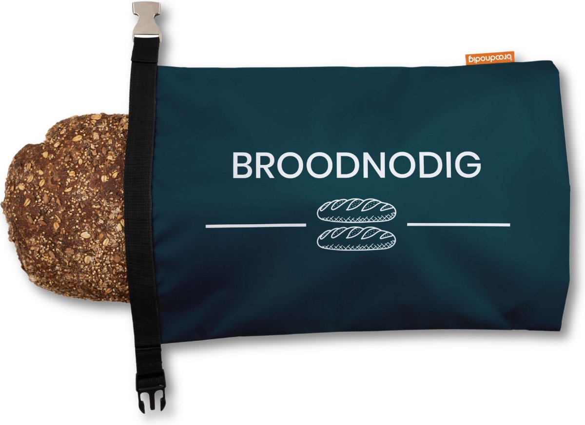 Broodnodig® - Herbruikbare Broodzak (44x30cm) – 100% RPET – Broodzakken Voor Zelfgebakken Brood – Broodtrommel – Thuisbakker - Diepvrieszak - Brooddoos – Mosgroen