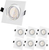 Ledvion Dimbare LED Inbouwspots Zwart / Goud Vierkant 2700K – 81x81mm – 6 Pack Ledvion Dimbare LED Inbouwspots Zwart / Goud Vierkant 2700K – 81x81mm – 6 Pack