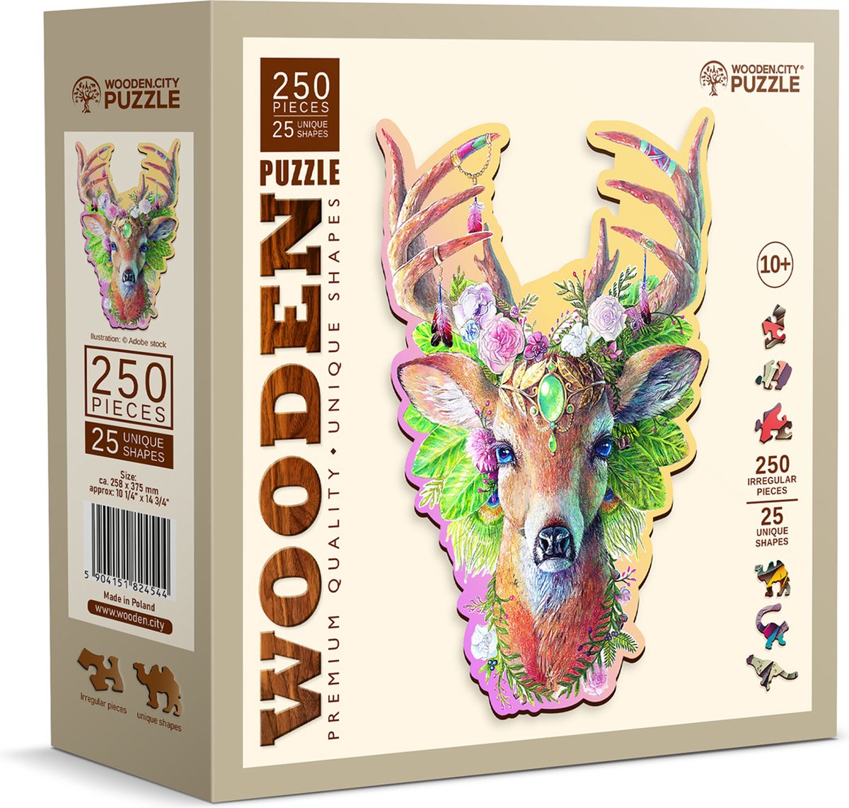 Wooden.City puzzel - houten legpuzzel Modish Dear 250 stukjes.