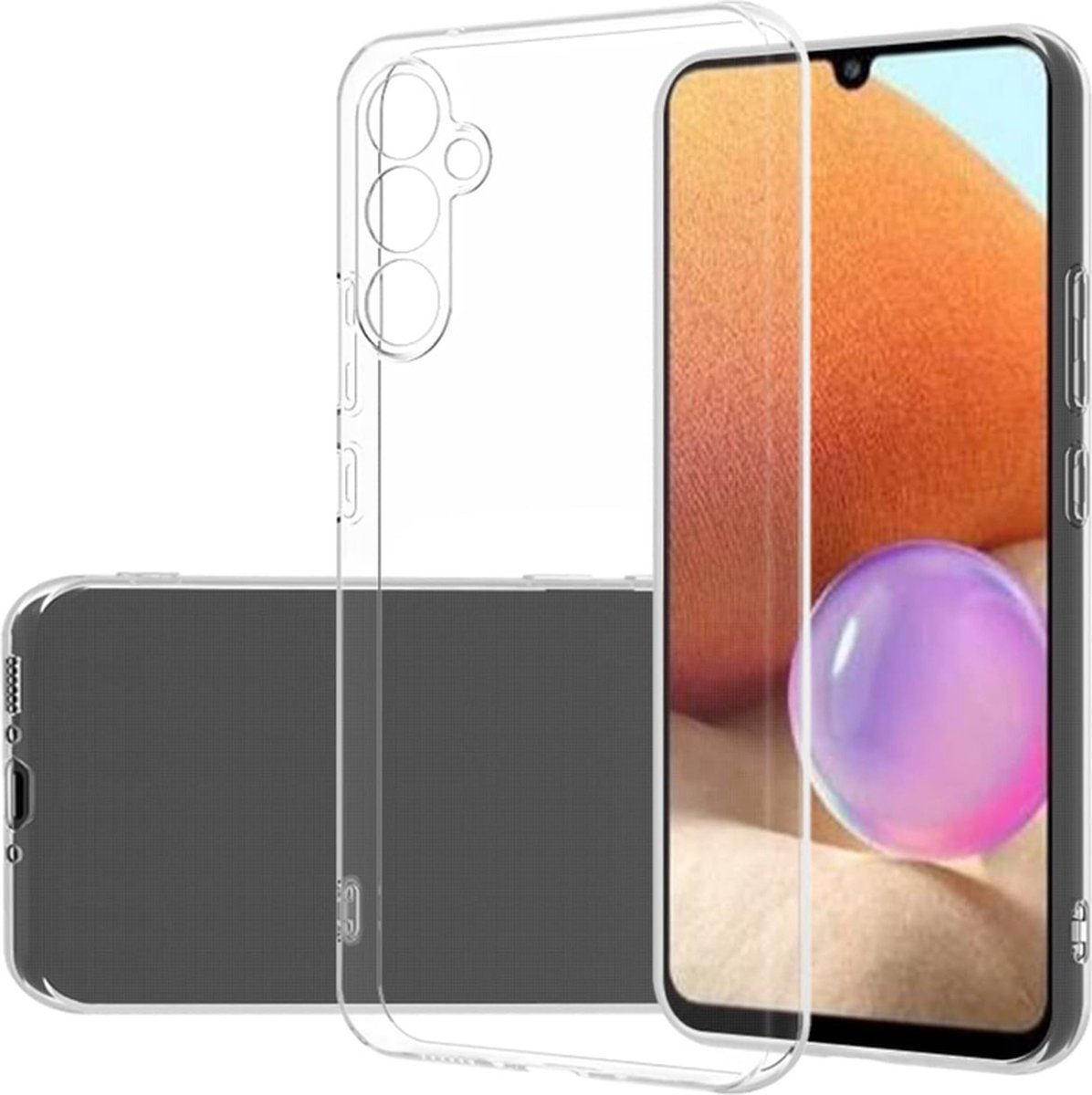 Telefoonhoesje geschikt voor Samsung Galaxy A34 hoesje siliconen - backcover - optimale bescherming - Transparant