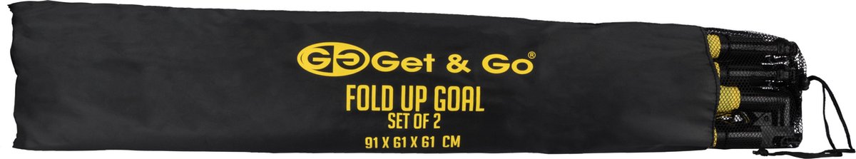 Get & Go Voetbaldoel Opvouwbaar Set van 2 - 91x61x61 cm - Voetbalgoal voor kinderen - Zwart/Geel — afbeelding 6