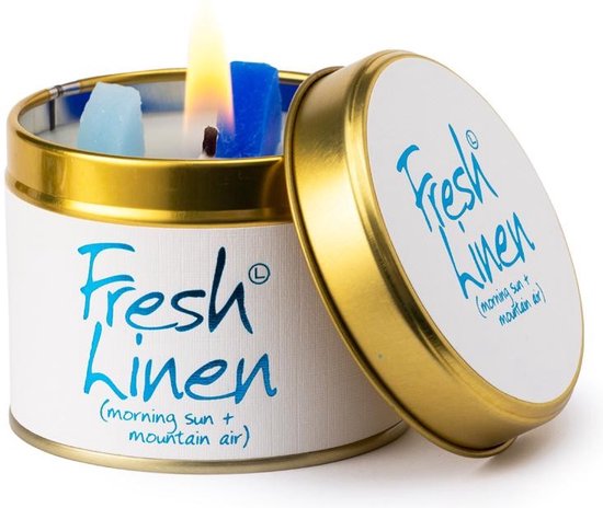 Lily flame - Fresh Linen - Geurkaars in blikje