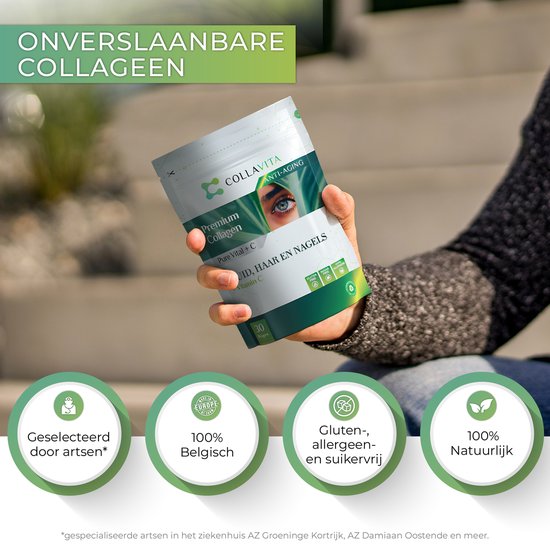 Collavita Collagène Powder - Avec Vitamine C - 100% Naturel - Peau, Cheveux et Ongles