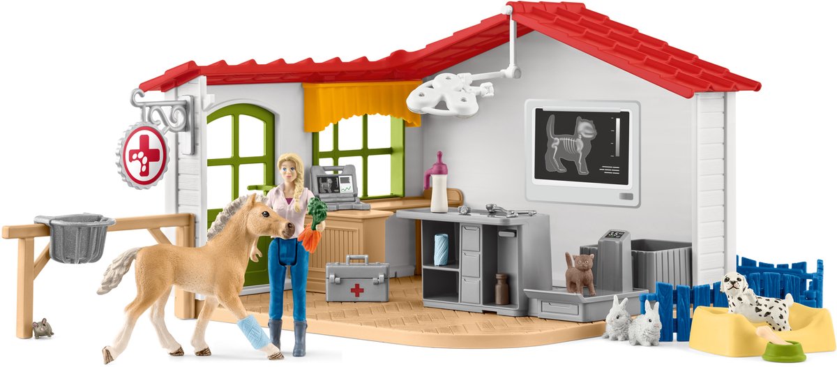schleich FARM WORLD Speelfigurenset - Dierenarts Praktijk en Huisdieren - Kinderspeelgoed - vanaf 5 jaar - 27 Onderdelen - 42502 — afbeelding 3