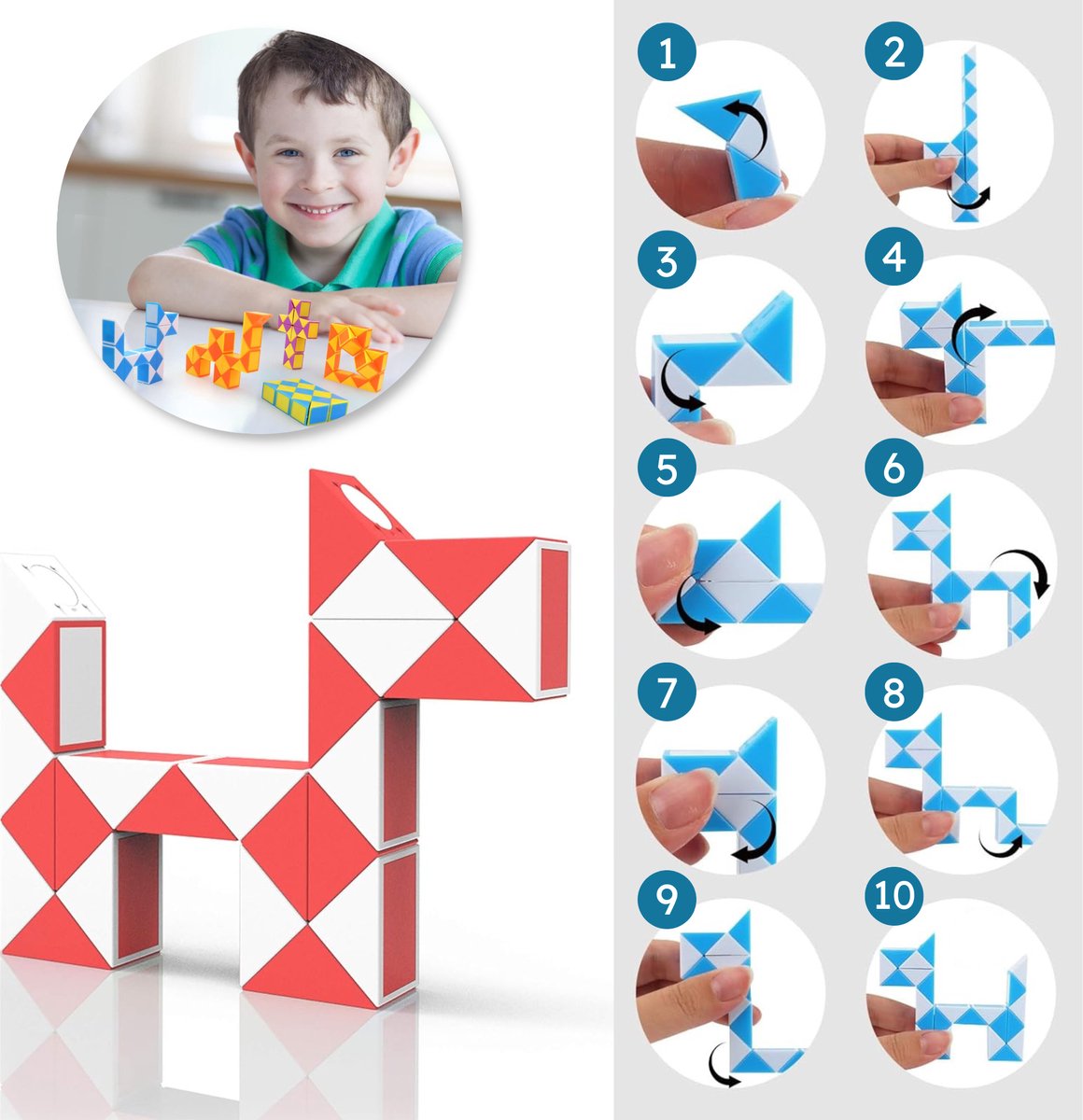 Partizzle 12x Fidget Toys Slangen Pakket - Puzzel Slang Uitdeelcadeautjes - Sensorisch / Educatief Klein Speelgoed - Grabbelton Traktatie Cadeautjes - Voor Kinderen & Peuters - Gekleurd — afbeelding 5