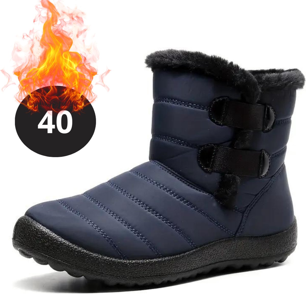 Bovista Snowboots Sneeuwschoenen Sneeuwboots Dames Wintersport Ski Skischoenen – 40 Bandje Blauw