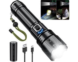 20000 Lumens Rechargeable Extremely Bright LED Torch with 5 Light Modes - Best Flashlight for Camping and Emergency - 8-12 Hours Battery