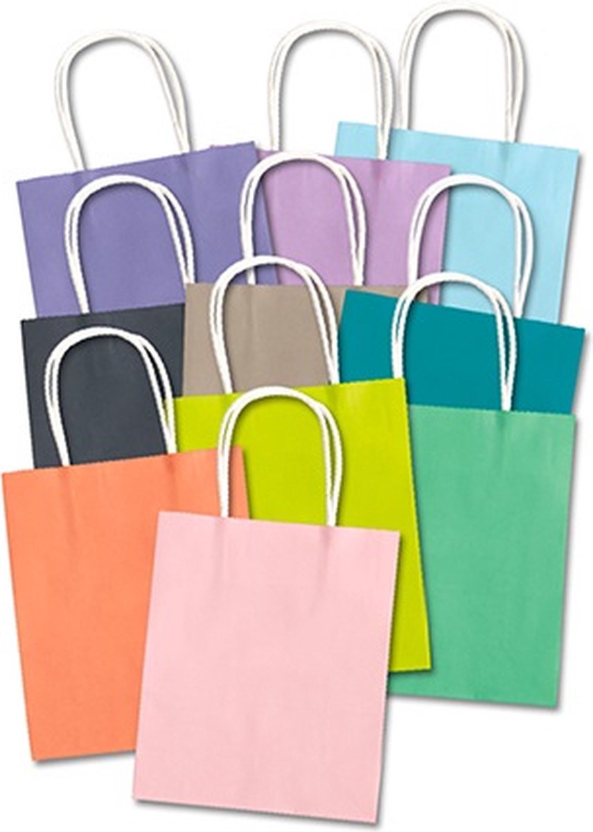 Kraft Paper Bags, Assorted Trend Colours