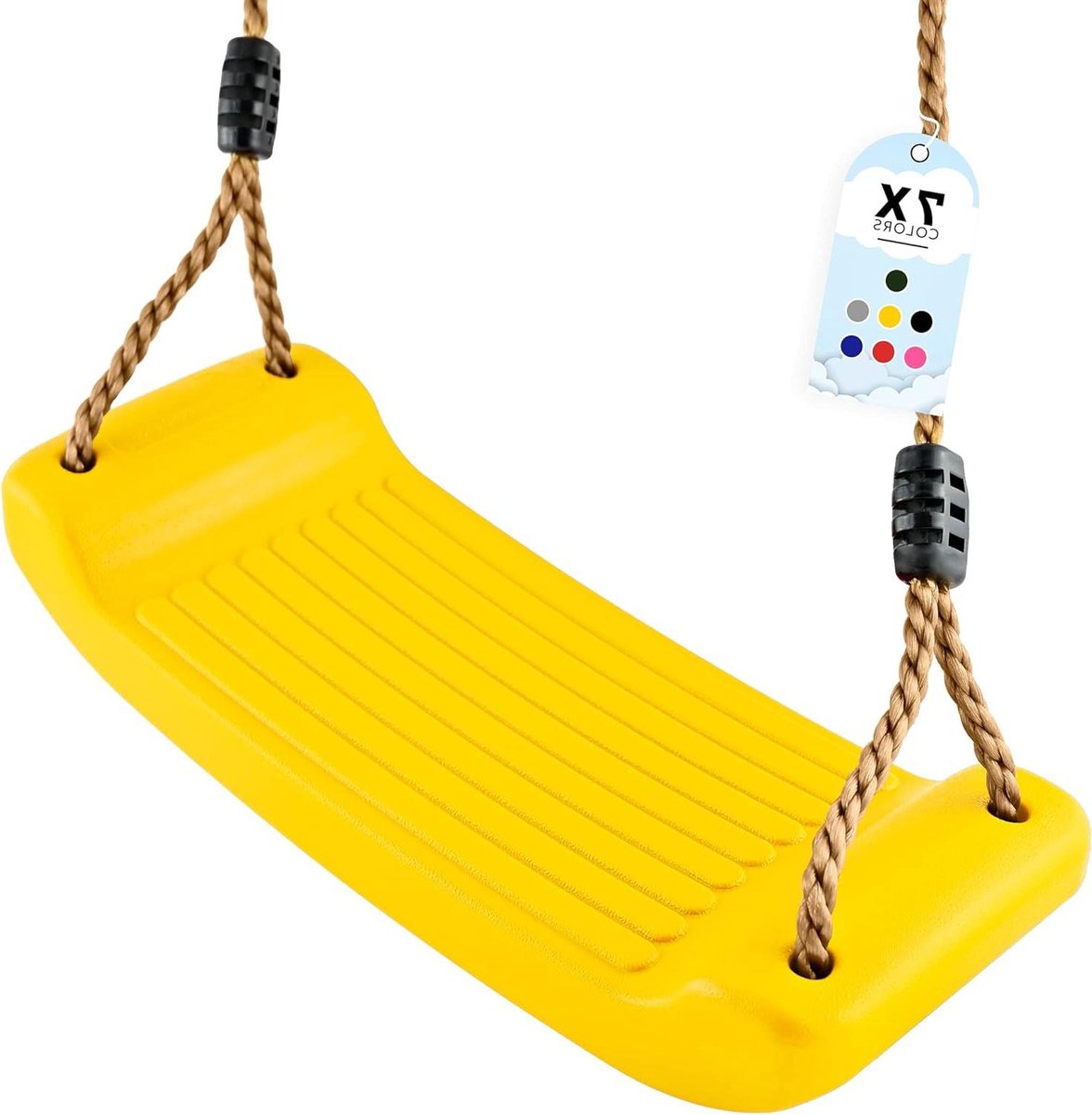 Schommelbank voor kinderen - outdoor indoor - verstelbaar in hoogte - antislip - geel