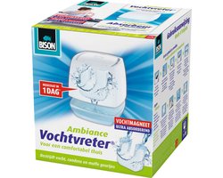 Bison Vochtvreter® Ambiance, luchtontvochtiger, bestrijdt vocht en schimmel in woonruimtes, uniek luchtcirculatiesysteem, 450 g, wit, ook geschikt voor caravans en campers