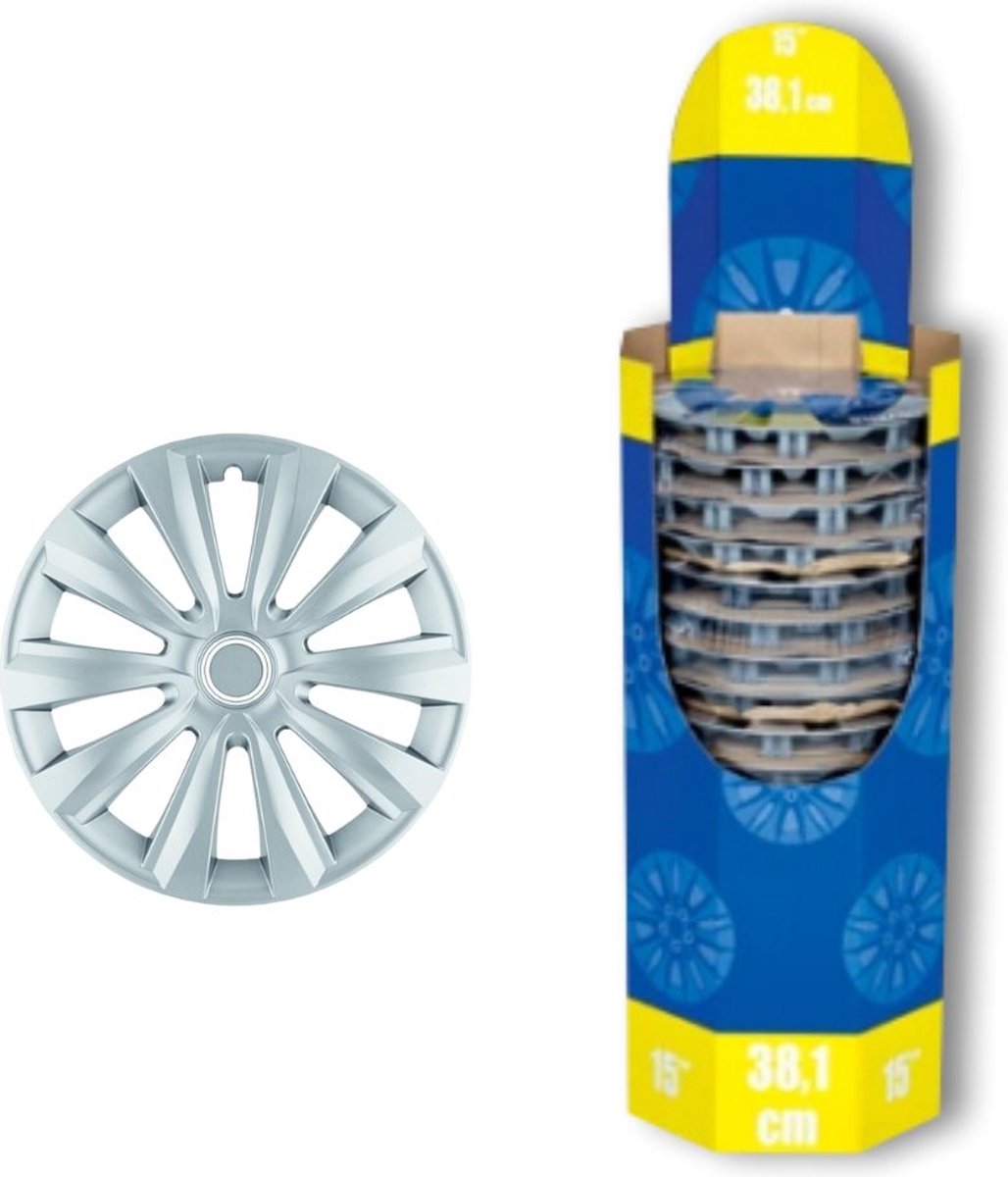 Tip-it Wieldoppen 15 inch - 2 stuks - Kliksysteem - Zilvergrijs