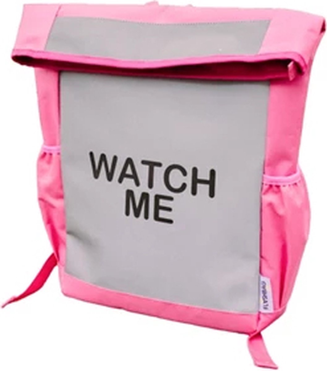 Flashbag Lou reflecterende rugzak 'watch me' roze