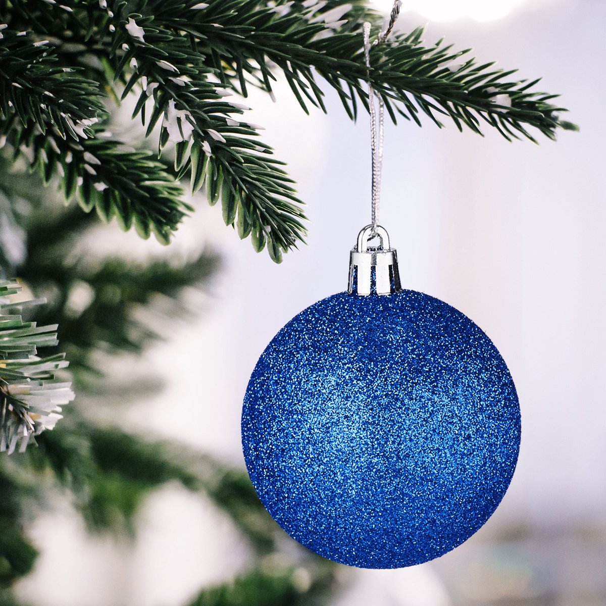 kerstballen - set van 101 - plastic - onbreekbaar - kerstpiek ster - blauw/wit – foto 4