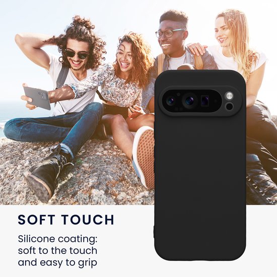 kwmobile coque de téléphone adaptée à Google Pixel 9 Pro - Coque pour smartphone - Découpe précise pour appareil photo - En noir mat