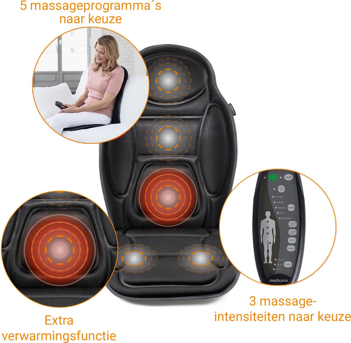 Afbeelding 2 van medisana MCH - Vibratie - massagekussen