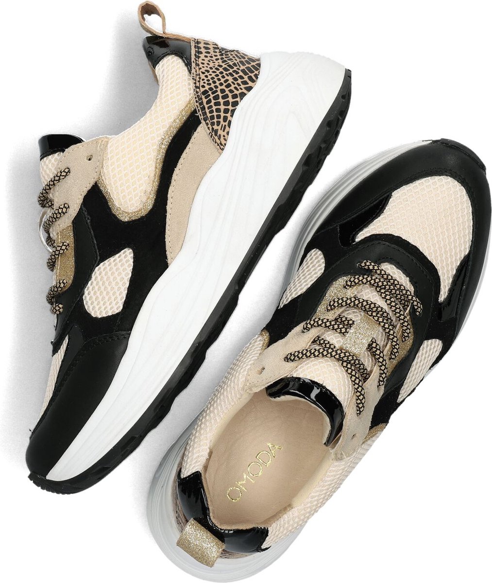 Omoda Triangle Sneakers Leren Sneaker Dames Zwart Maat 40 bol