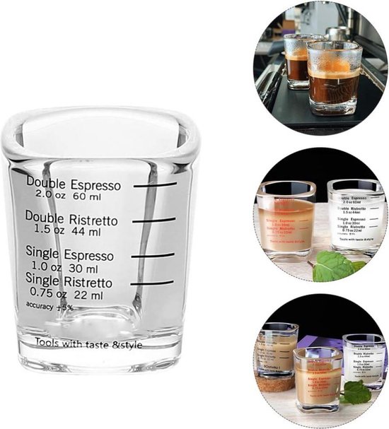 Lot De 2 Tasses à Expresso En Verre Avec Manche En Bois - 180 Ml, Bec Verseur En V, Avec Couvercle
