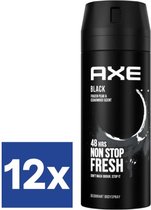 Bol.com AXE Deodorant / Bodyspray Black - JUMBOPAK - 12 x 150 ml - 1800 ml aanbieding