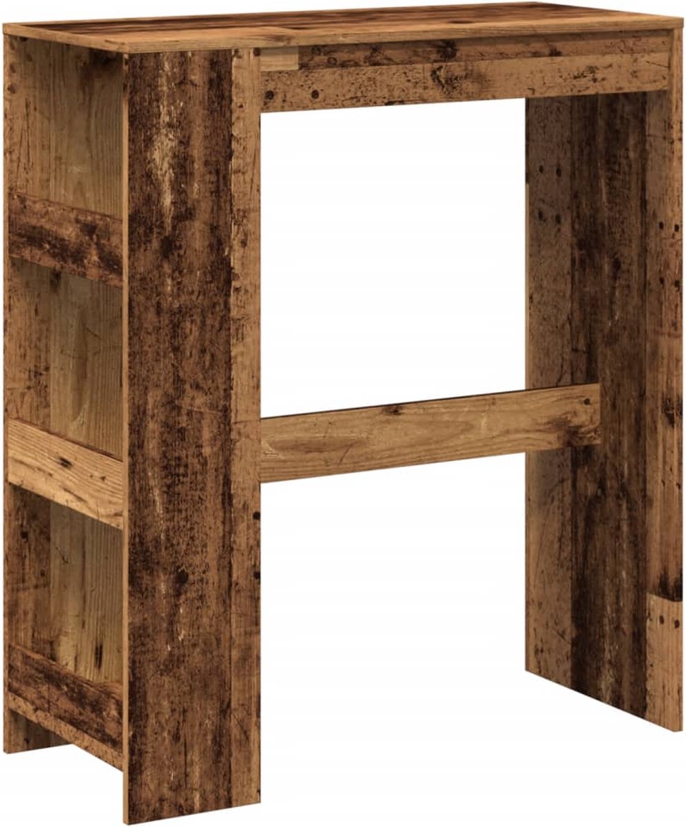 vidaXL Bartafel - met - rekken - 90x40x103,5 - cm - bewerkt - hout - oud - houtkleurig oud hout