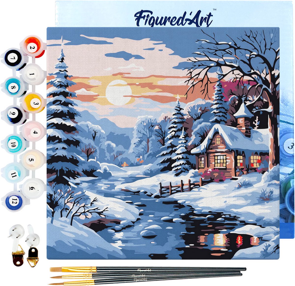 Mini Schilderen op Nummer met Frame - Kerstmis in Londen - Figured'Art