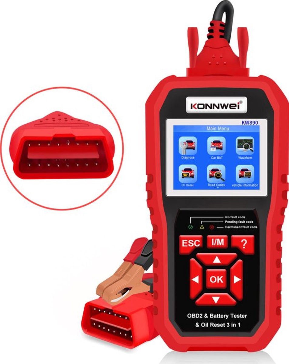 Konnwei KW890 3in1 - Olie service resetten - OBD2 Scanner thumbnail 4