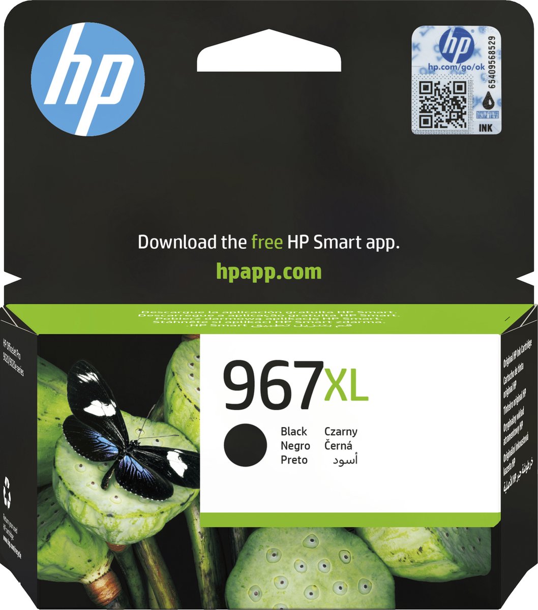 HP 967XL Origineel Zwart 1 stuk(s) Hoog (XL) rendement