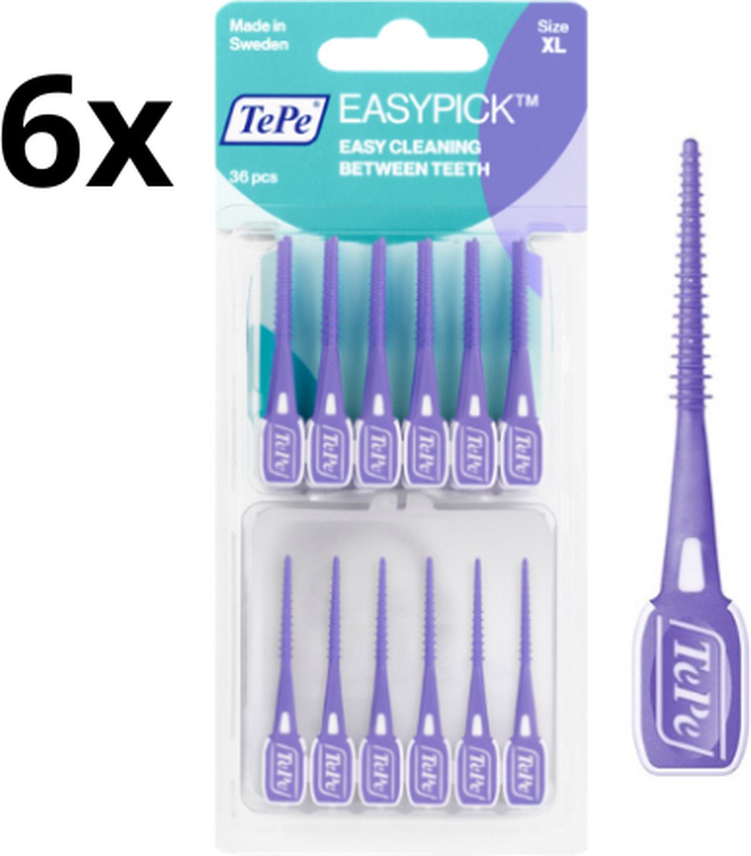 Goedkoopste Tepe Easypick Paars XL - 6 x 36 Stuks - Voordeelverpakking
