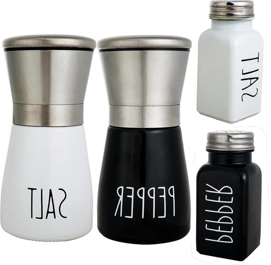 Moderne Zout- en Peperstellen | 80ml Glazen Keukengadgets | 2 Stuks