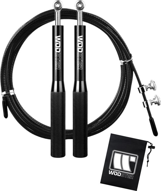 Professioneel Crossfit & Fitness Springtouw – Jump Rope – Speedrope – Verstelbaar – Zwart