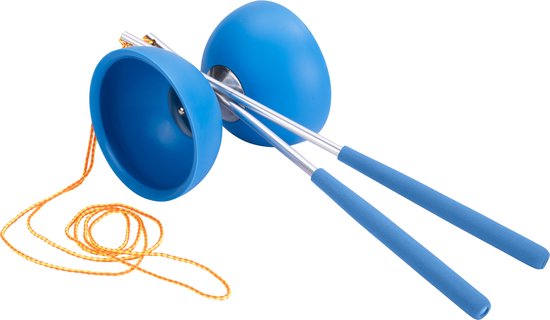 Foto: Angel toys diabolo rubber blauw met metalen stokjes