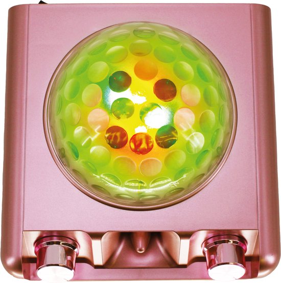 N-GEAR Disco Block 410 - Karaoke Set - Bluetooth Speaker - Party Box met 2 Microfoons - Space Pink - Limited Edition