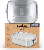 Boite Gouter Inox 800 ml | Boite à Gouter Sans Bpa | Boite Repas Hermetique | Boite Compartiment Repas | Lunch Box Etanche | Bento Inox 800 ml | Lunchbox | Bambaw