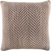Tiseco - Coussin (rempli) RENEE - tricoté, housse amovible, lavable en machine - 45x45 cm, Taupe