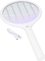 FB098 - Elektrische Vliegenmepper, Muggenlamp, Insectenlamp, Vliegenlamp, Vliegenvanger - De beste fruitvliegjes vanger, muggen, wespen, motten & meer - Electrische muggenvanger - Oplaadbaar - Wit