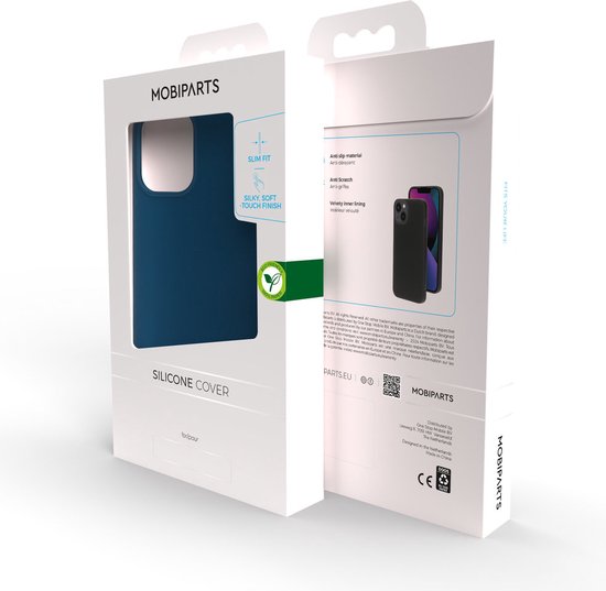 Mobiparts Coque en silicone pour Apple iPhone 12 Pro avec 1 film protecteur d'écran en Glas trempé - Blauw