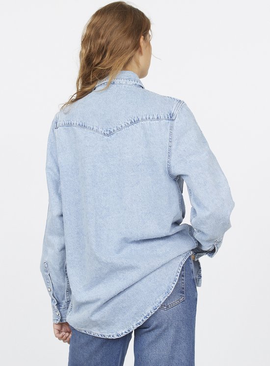 SISTERS POINT Osa-sh4 - Chemisier Femme - l. délavage bleu - Taille XL