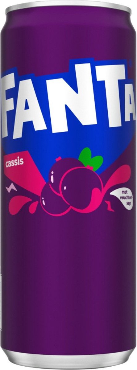 Frisdrank Fanta Cassis blikje 0.33l - 24 stuks