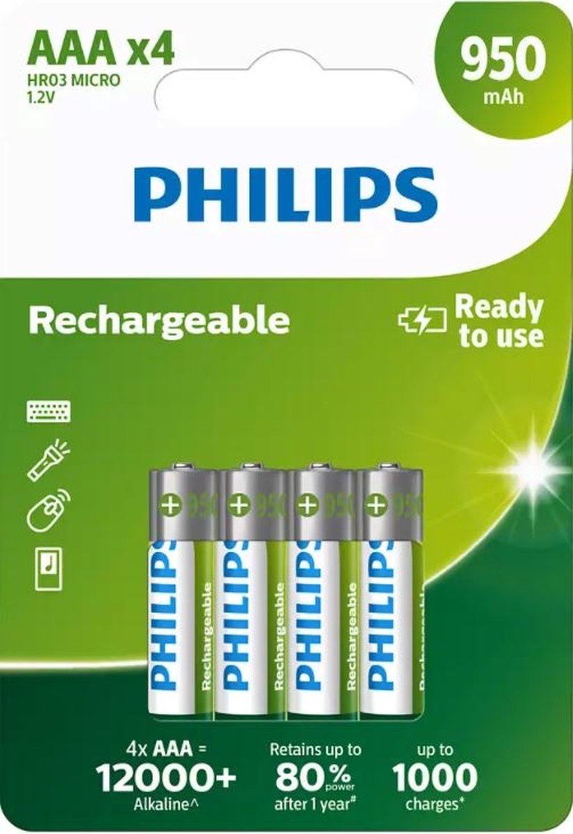 Philips AAA Oplaadbare Batterijen