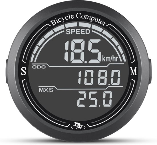 DOWO® - Draadloze Fietscomputer - Extra Groot Scherm - Waterdicht - Kilometerteller Fiets - Fietscomputers - Kilometerteller Fiets - Snelheidsmeter Fiets