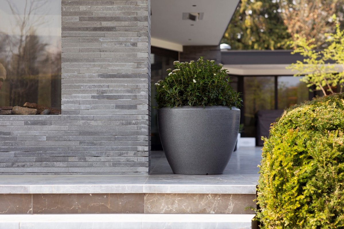 Capi Europe Pot de fleurs bol Arc Granite - 48x35 - Taupe chaud