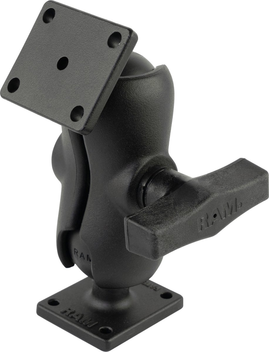 Dubbele kogelbevestiging met rechthoekige AMPS-platen - C-maat Kort RAM-141-BU