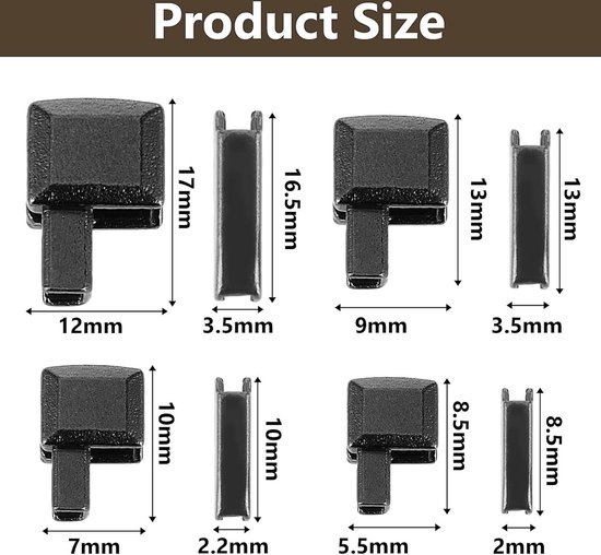 YCYUYK Metalen Rits Stopper Set, Rits Reparatie Kit Metalen Retainer Insertion Pin Rits Top/Bottom Stop Fix Zip Trekker voor Jassen 32 Stks YCYUYK Metalen Rits Stopper Set, Rits Reparatie Kit Metalen Retainer Insertion Pin Rits Top/Bottom Stop Fix Zip Trekker voor Jassen 32 Stks