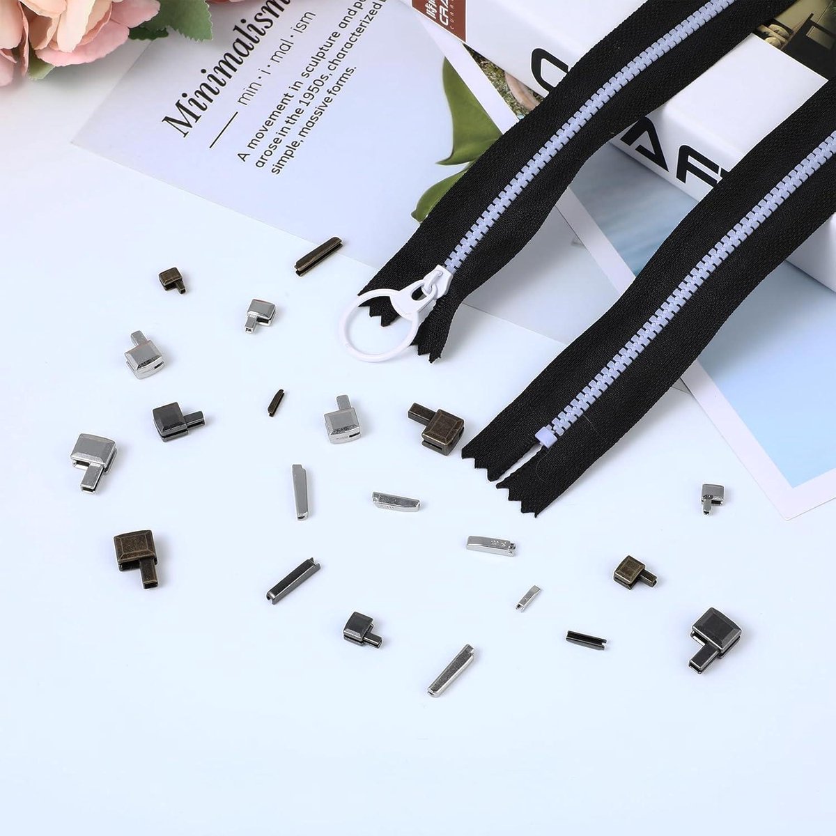 Reparatieset met ritssluiting, 24 stuks, 3 maten, afneembare