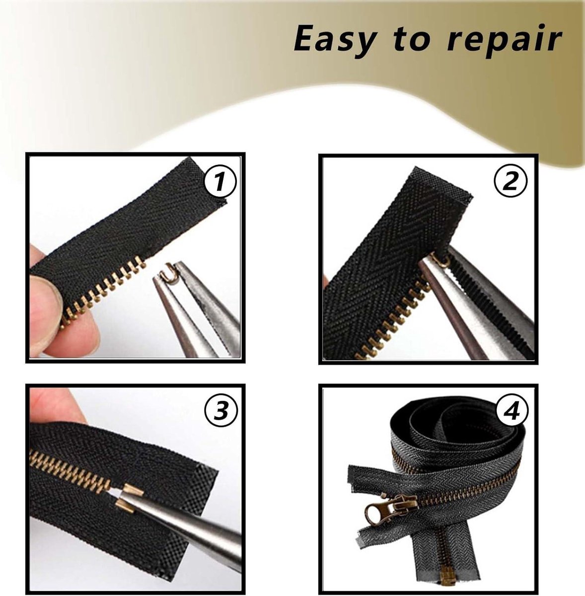 Rits Reparatie Kit - Vervangende Schuivers - Kleding Herstellen Afneembaar Ontwerp Drie Maten