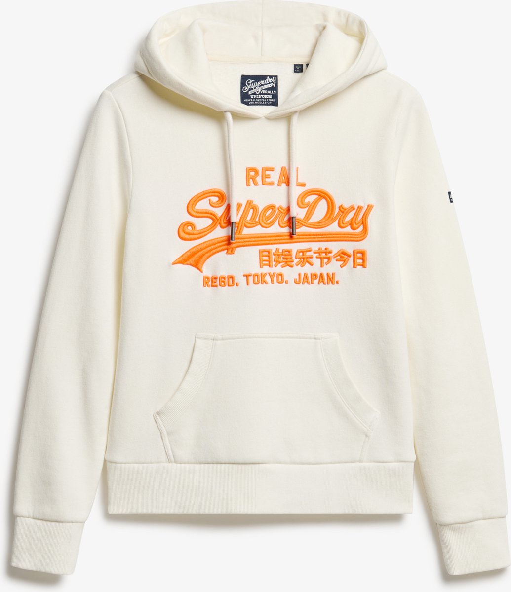 Superdry NEON VL EMB GRAPHIC HOODIE Dames Trui Wit