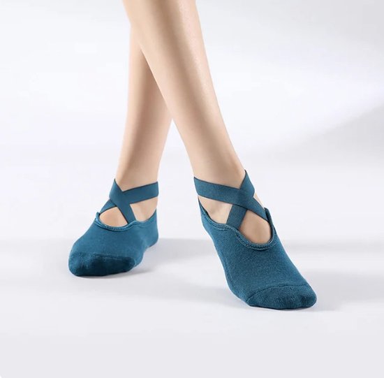 Scoby - Yoga Sokken met Anti-Slip Grip - Geschikt voor Pilates, Yoga, Ballet en Dans - Yoga Socks - 1 Paar - Blauw van Scoby — afbeelding 4